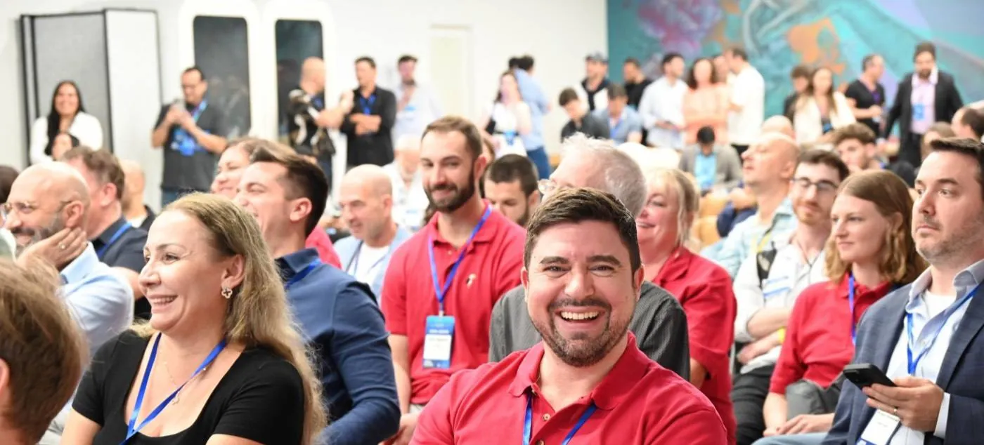 A packed hall at The LAB Miami during an event